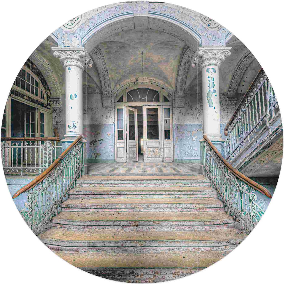 Plexiglasschilderij Hospital Stairs - Ø 70 - Acrylglas - REINDERS