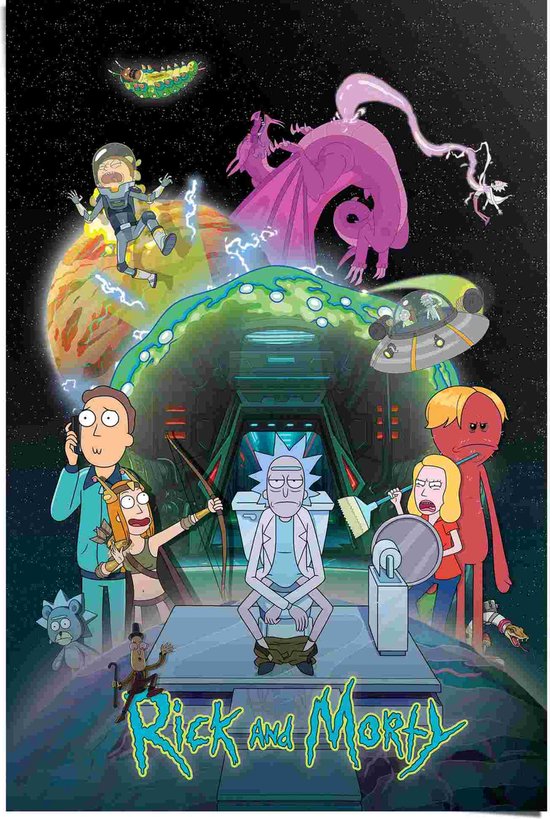 Poster Rick and Morty - toilet adventure 91,5x61 cm