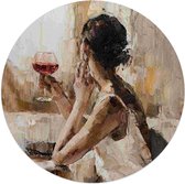 Glasschilderij Evening Wine Ø 50 cm