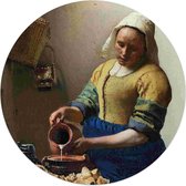 Glasschilderij Vermeer Melkmeisje Ø 50 cm