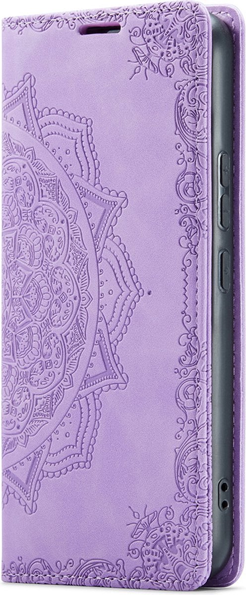 CaseMania Bookcase hoesje geschikt voor Samsung Galaxy A54 - Mandala print Lila - Kunstleer