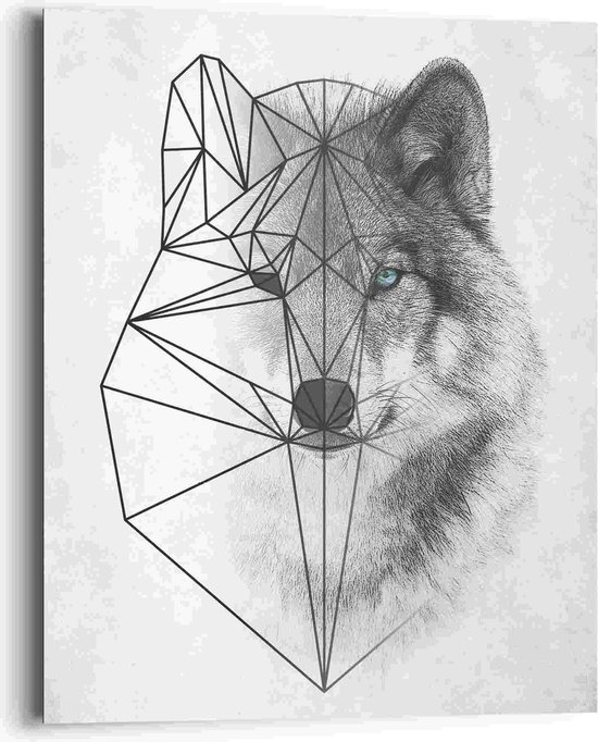 Schilderij Wolf 50x40 cm