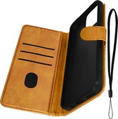 Case Geschikt voor Motorola Moto G72 Videohouder Polsband camel