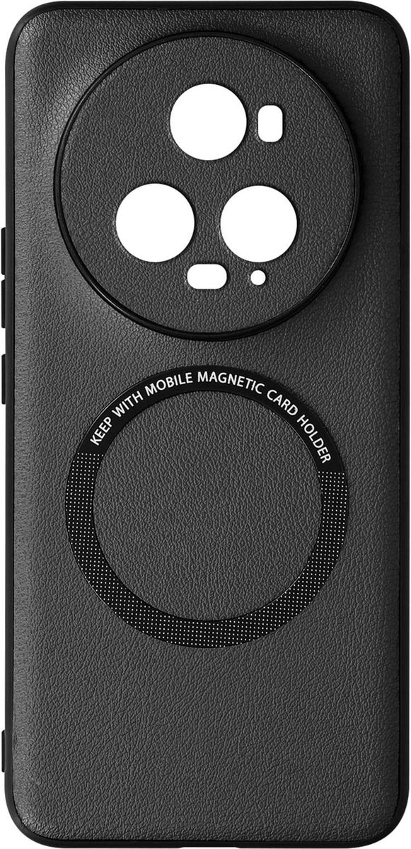 Avizar Hoesje Geschikt voor Honor Magic 5 Pro MagSafe Semi-rigide en Magnetisch, Zwart