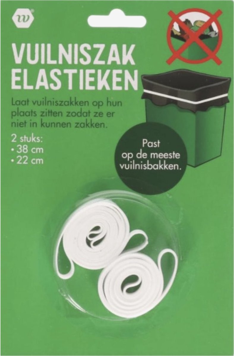 Vuilniszak elastiek - Afvalbak elastiek - 2 stuks - 38cm/22cm.