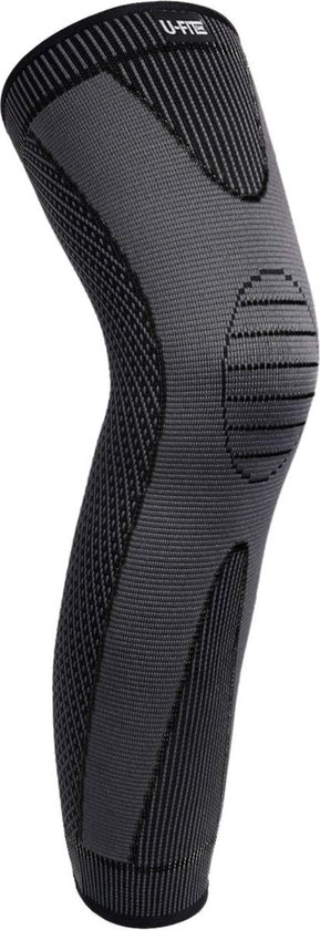 U Fit One 1 Piece Leg Compression Brace - Leg Bandage - Knee Sleeves - Jambières - Sport Support - Zwart - Taille: XXL