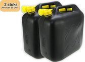 2 stuks 20L zwarte jerrycan voor brandstof - Inclusief tuit - Compatibel met benzine/diesel - Nu kopen