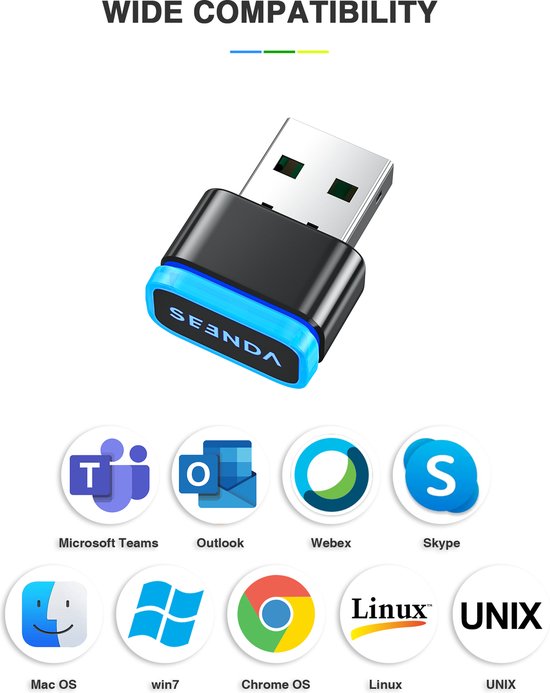 Mouse Jiggler USB-A - USB-C adapter - Plug & play - 3 modussen