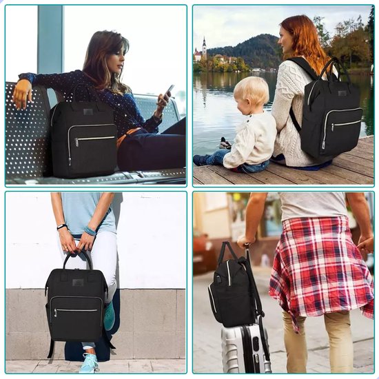 AG Rugzak & laptoptas - Zwart- rugtas -Geschikt voor 15.6 inch laptop - 26L - laptopvak - laptoptassen Anti Diefstal waterafstotend - voor dames, heren, jongens en meisjes - Inclusief Usb Oplaadstation - Zwart