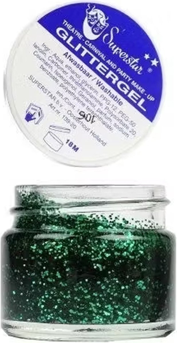 Glittergel gezicht & haar (Groen) Glitter gellak Gel gezicht / haar