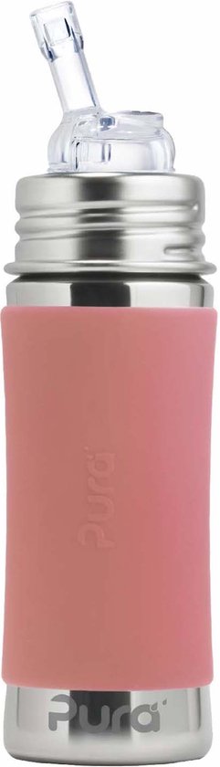 Babyflesje - Pura rietjesfles - Plasticvrij - 325 ml - Rose