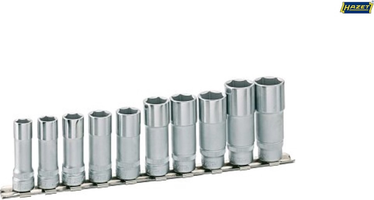 HAZET Dopsleutelset - zeskant 880LG/10H - 3/8 inch (10 mm) vierkant hol - Buiten-zeskant-tractieprofiel - 10-delig - 10 - 19