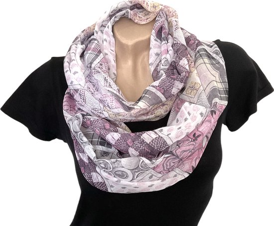 Colscarf Fin - Foulard Rond - Rose - 75 x 50 cm (9951)
