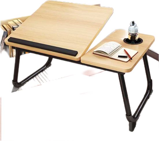 Laptoptafel hout-55*32*25CM-5 verstelstanden Bedtafels - Banktafel - Laptoptafel verstelbaar - LaptoptafeltjeLaptopstandaard - Ontbijttafel - Ontbijt op bed