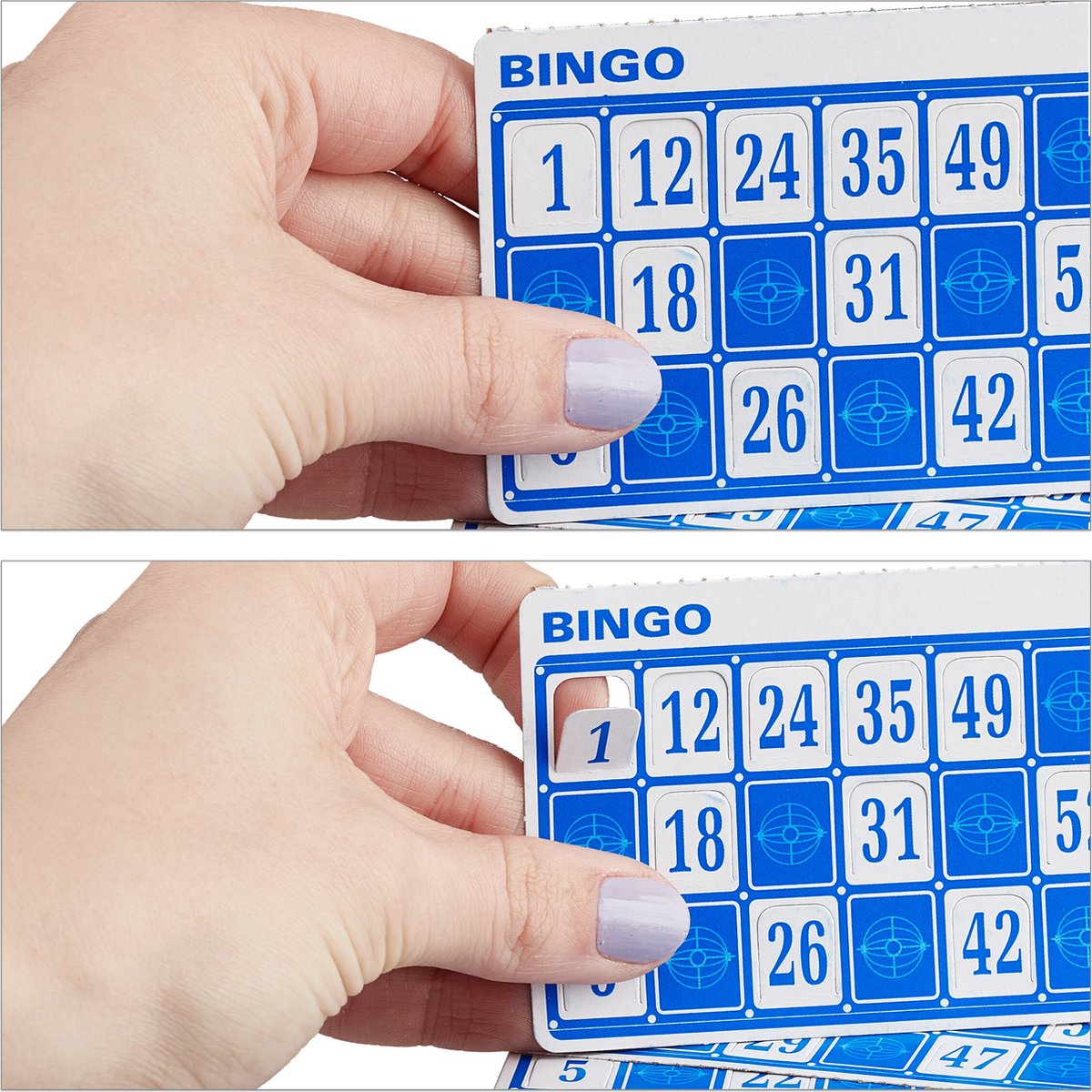 Relaxdays bingo spel herbruikbare bingokaart bingomolen set