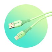 EV-Green USB Type-C Snelle Oplaadkabel - Vloeibare Siliconen - 1 meter - Groen