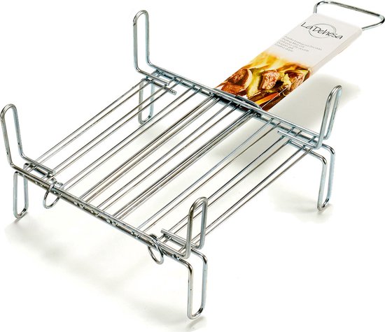 La Dehesa BBQ/barbecue braadrooster – grill verhoger – metaal – 26 x 26 x 8 cm – vlees/vis/groente
