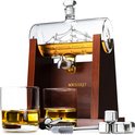 Whisiskey Whiskey Karaf - Whisky Karaf Set Zeilschip - 1L - Decanteer Karaf - Zeilboot - Whiskey Set - Incl. 4 Whiskey Stones, Schenktuit, tap & 2 Whiskey Glazen - Peaky Blinders Image