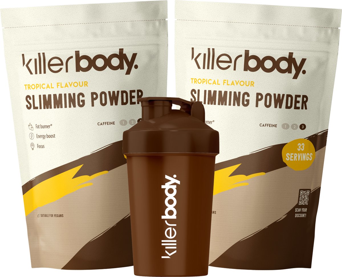 Killerbody Fatburner Voordeelpakket + Shaker - Tropical & Tropical - 1200 gr