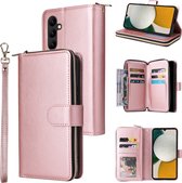 BookCover - 9 Cards - Wallet Etui Hoes geschikt voor Samsung Galaxy A34 - 5G - Roze