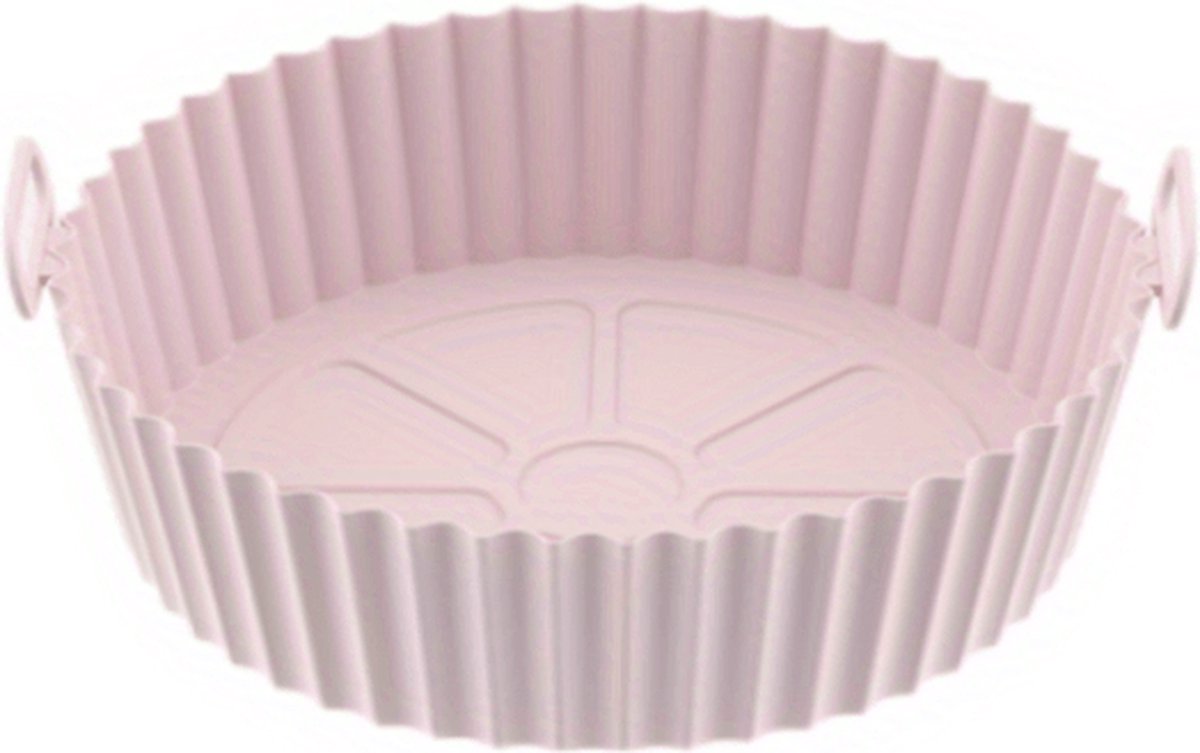 Airfryer Siliconen Bakje - Herbruikbaar - 20,5CM - Roze