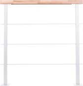 Stalen balustrade met beuken handgreep - Wit staal - 200 cm