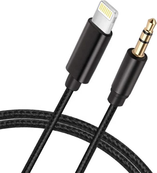 Iphone aux kabel naar lightning - nylon gevlochten draad - Aux Kabel iPhone  Auto 