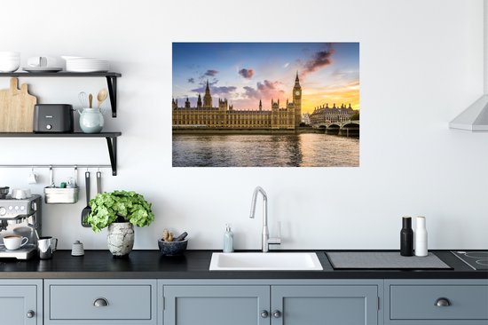 Stickers Stickers muraux - Soleil - Big Ben - Londres - 90x60 cm - Film adhésif