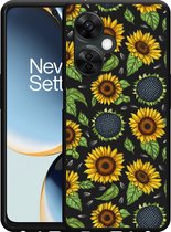 Cazy Hoesje Zwart geschikt voor OnePlus Nord CE 3 Lite 5G Sunflowers