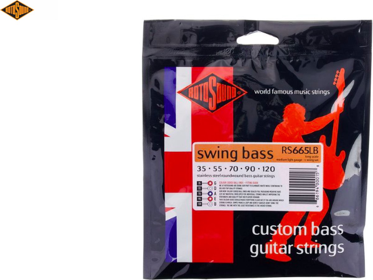 Rotosound RS665LB - Basgitaarsnaren - Stainless Steel Roundwound