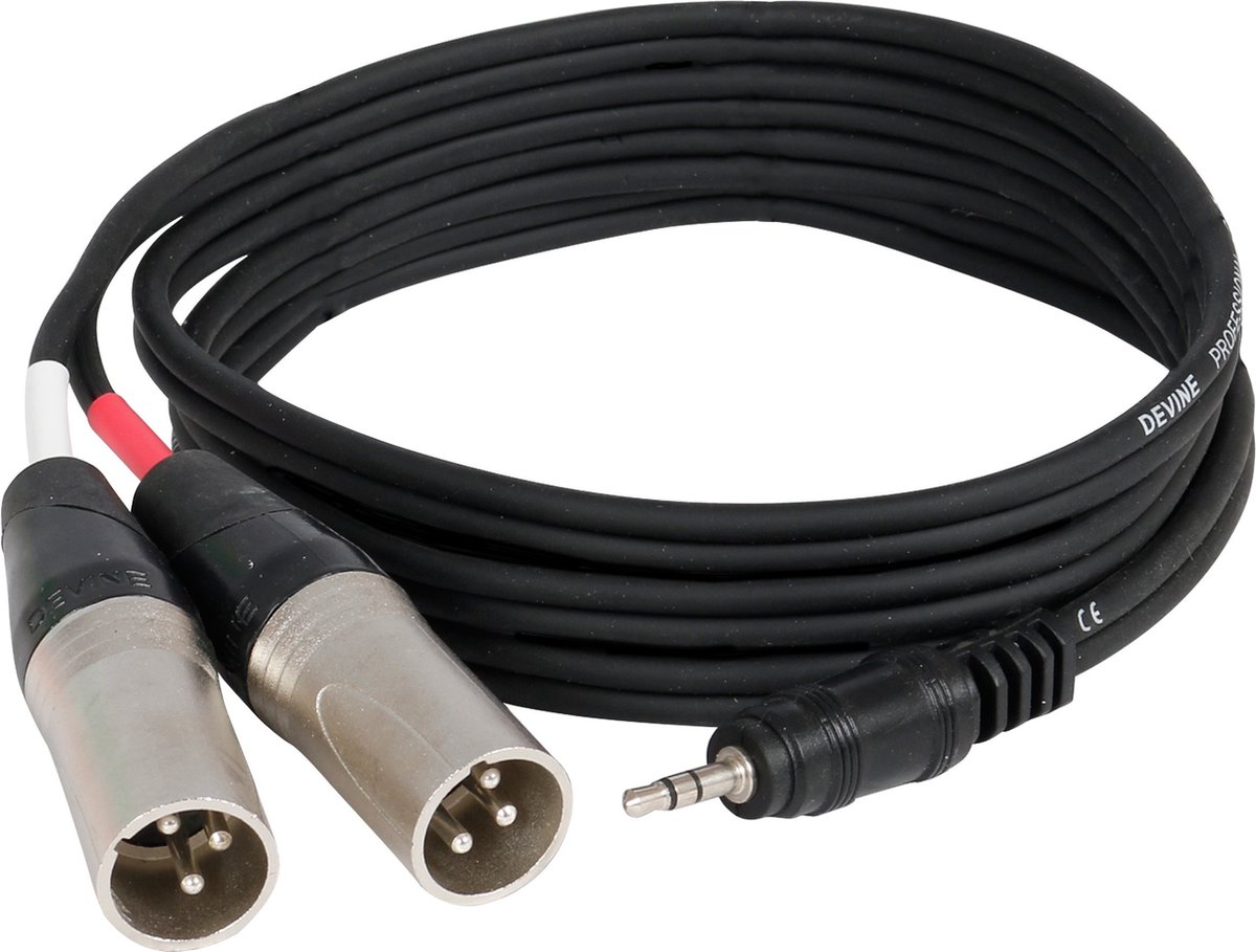 Devine VA8015 stereojack 3.5 mm male - 2x XLR male 1.5 m