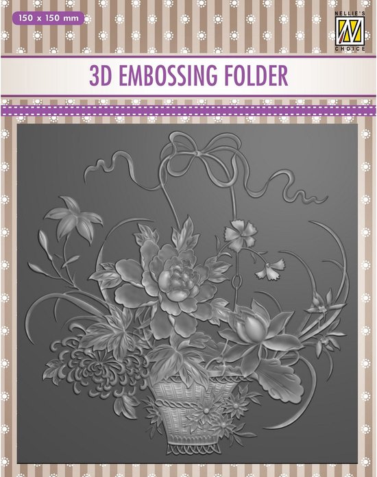 EF3D030 Nellie Snellen 3D Embossing Folder - Flower bouquet - tropisch boeket bloemen - bloemenmand