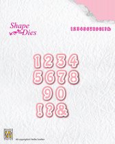 SD121 snijmal Nellie Snellen Numbers - nummers - getallen/vraagteken en uitroepteken -14 x 10 mm