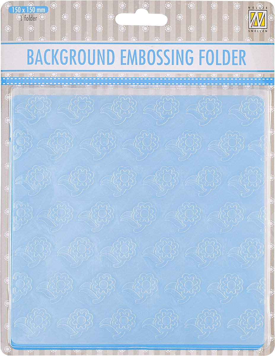 Nellies Choice Embossingmal Achtergrond bloemen - 2 150x150 milimeter EEB008