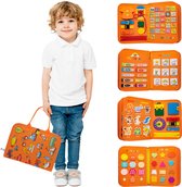 Qualitá® Montessori Speelgoed Voertuigen - Sensorisch Speelgoed - Activiteitenbord - Busy Board - Montessori voor thuis - Educatief - Voertuigen
