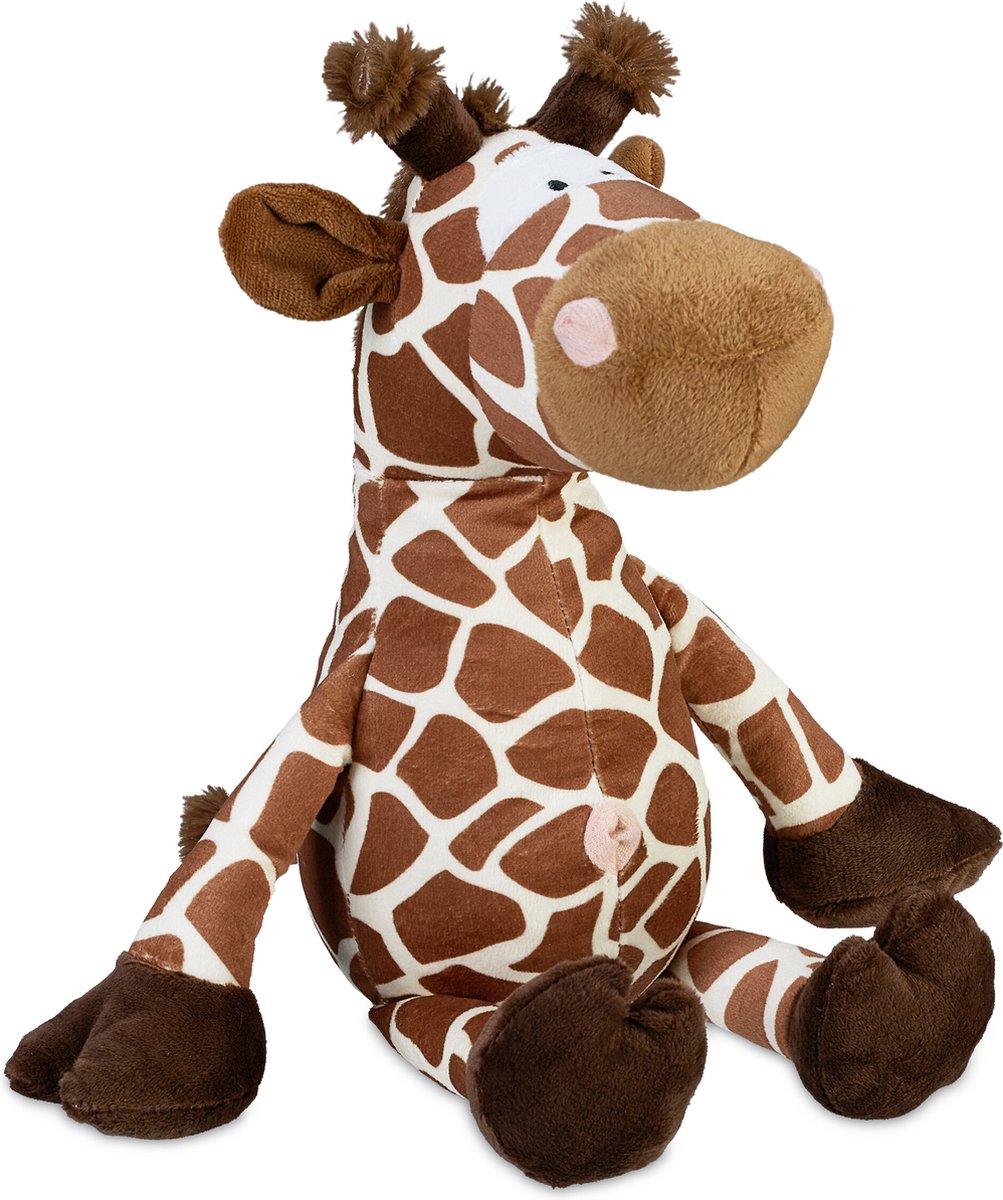 Relaxdays deurstopper giraf - deurstop knuffel - 26 cm- zachte deurstop dier - binnen - Relaxdays