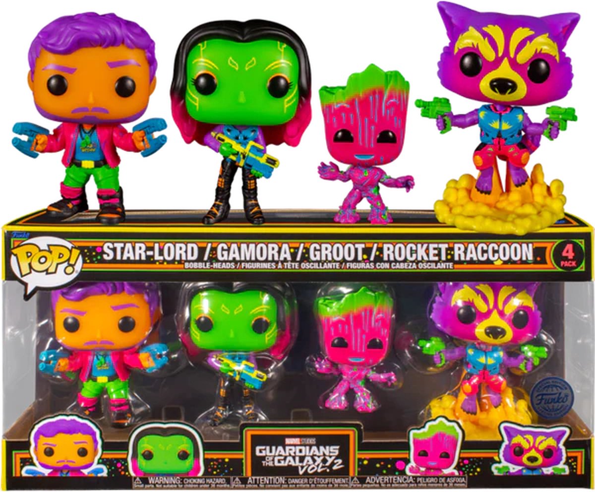 Lot de 4 Figurines Pop! Groot, Star-Lord, Ego et Gamora - Les Gardiens de  la Galaxie Marvel Merchandise