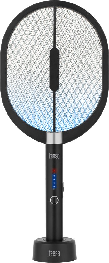 Snarflun Elektrische Vliegenmepper – 4000V, Oplaadbaar Via USB-C, 1500 MAh Accu, 3-laags Veiligheidsnet, Doodt Muggen, Wespen En Fruitvliegjes