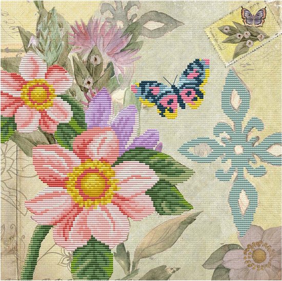 Needleart World Butterfly Garden voorbedrukt borduren (pakket)