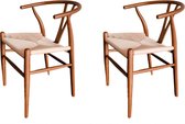 MOWELLI - 2 stoelen 'Y Chair Style' - Walnut