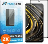 Mobigear Screenprotector geschikt voor POCO M3 Glazen | Mobigear Premium Screenprotector - Case Friendly - Zwart (2-Pack)