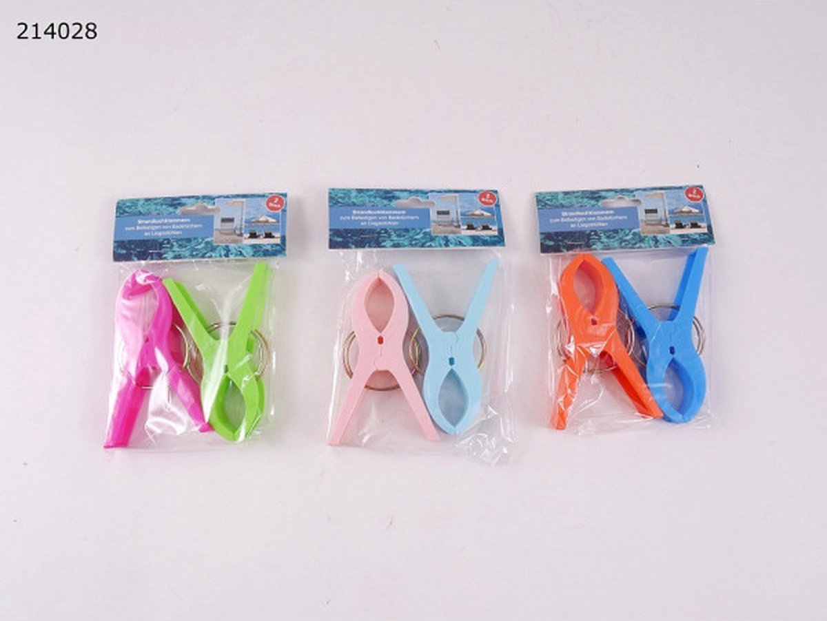 Goedkoopste 6 Pack Strandhanddoek Wasknijpers Groot - Badhanddoek Wasknijpers Groot - XXL - 12 cm - Multicolor