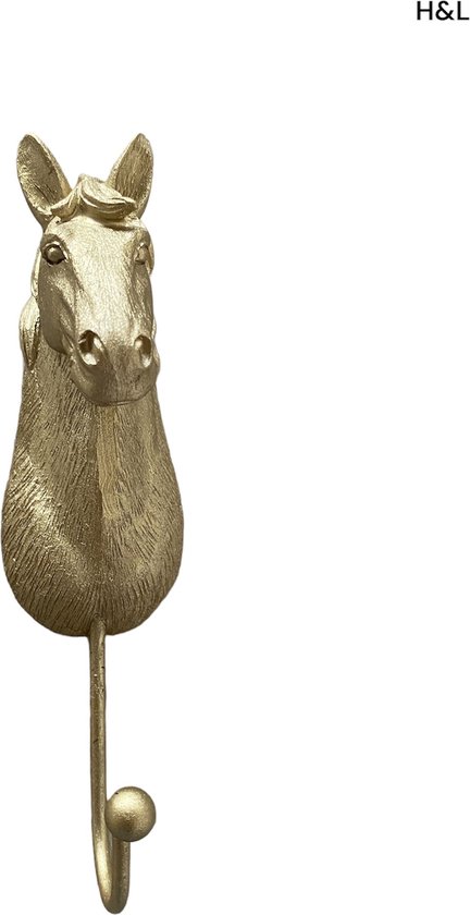 Luxe wandhaak - Paard - goud - kapstok