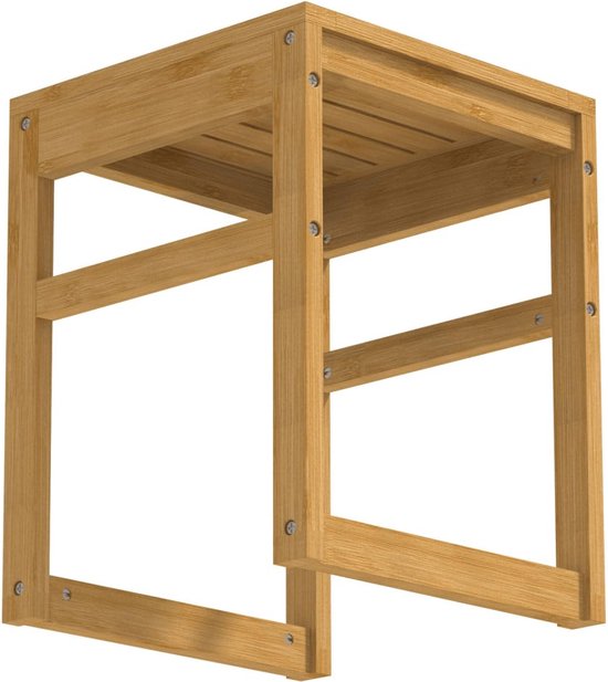 EISL BMBA02-BH2 Bamboo Bath Stool Bamboo Bathroom Stool with Seat Area (W x H x D): approx. 35 x 45 x 35 cm EISL BMBA02-BH2 Bamboo Bath Stool Bamboo Bathroom Stool with Seat Area (W x H x D): approx. 35 x 45 x 35 cm