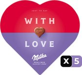 Milka I love hart - 165 gram - 5 stuks - Chocoladecadeau - Voordeelverpakking