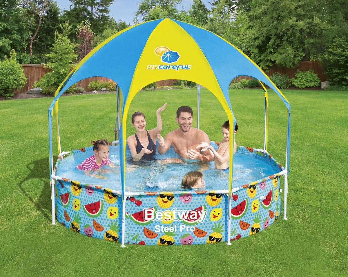 Bestway My First Frame Pool - Zwembad met zonnescherm - Kinder Zwembad - 244cm - Rond zwembad — afbeelding 6