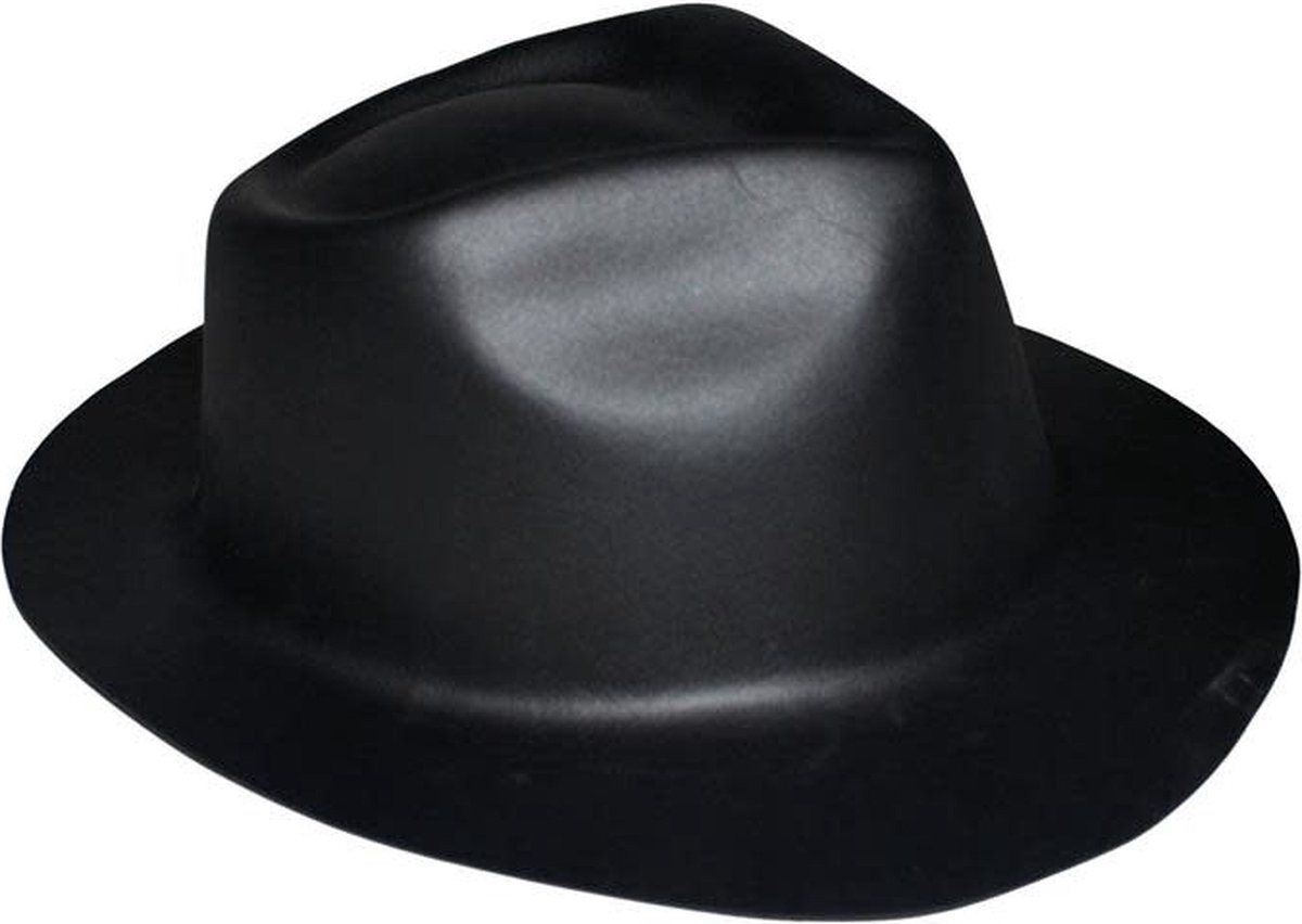 maffia hoed / borsalino foam zwart. Carnaval, Themafeest.