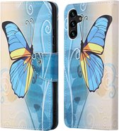 Coverup Book Case - Geschikt voor Samsung Galaxy A13 5G / A04s Hoesje - Blauwe Vlinder