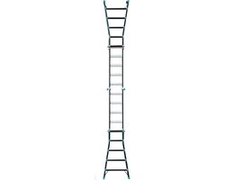 Eurostairs professionele Vouwladder – Uitschuifbare Multiladder 4x5 sporten (20 treden) – 6,40 meter werkhoogte