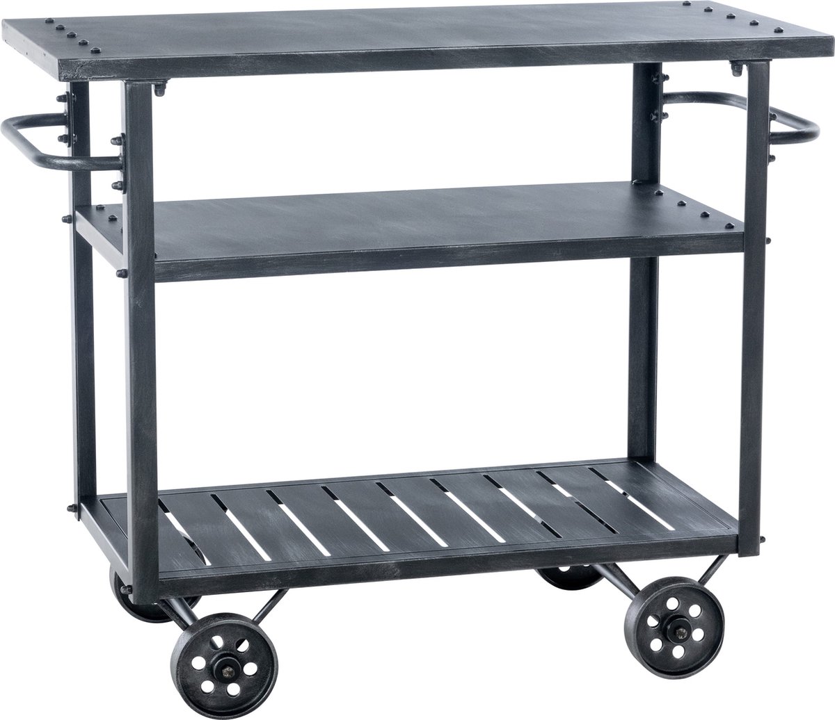 CLP Spring Serveerwagen - Op wieltjes - Trolley - antiek zilver